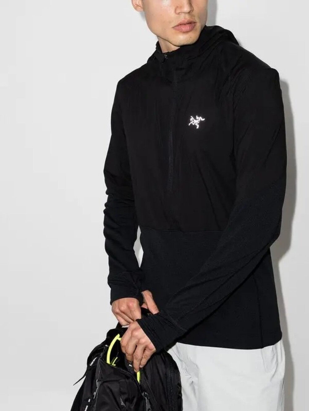 Arc'teryx Men's XL Black Aptin 1/2 Zip Hoody Pullover Grid Lightweight New Tags